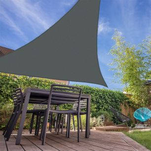 WOLTU GZS1189gr22 Voile d'ombrage Triangulaire résistant à l'eau Protection Contre Le Vent Polyester avec Protection UV pour Jardin terrasse Camping,3x3x4,25m Gris 