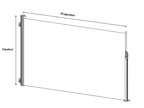 Store latéral paravent extérieur rétractable- côté store