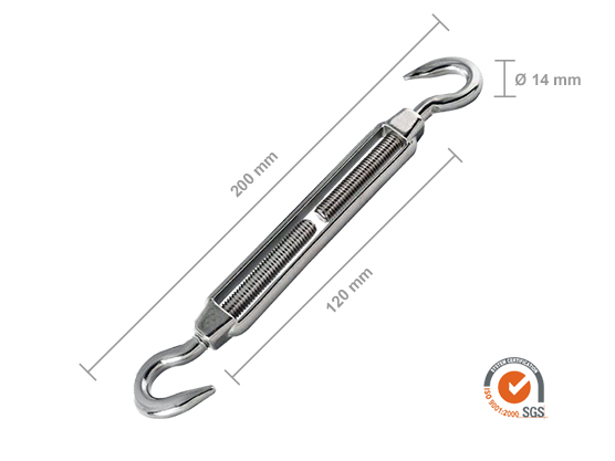 Tendeur croc-croc en INOX A4 - M8