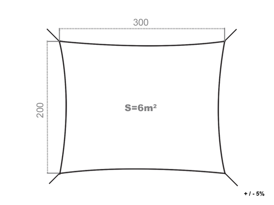 Voile d'ombrage rectangulaire côté store