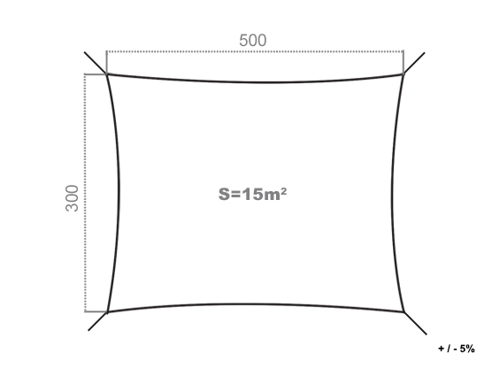 Voile d'ombrage rectangulaire côté store