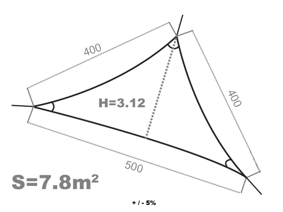 Voile d'ombrage triangulaire côté store