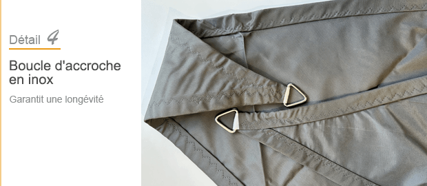 voile d'ombrage avec boucle en inox